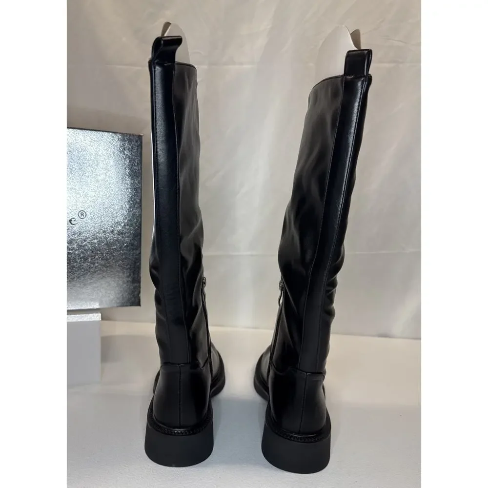 Feetquake Women’s Knee High Chelsea Boots Black Size 6.5